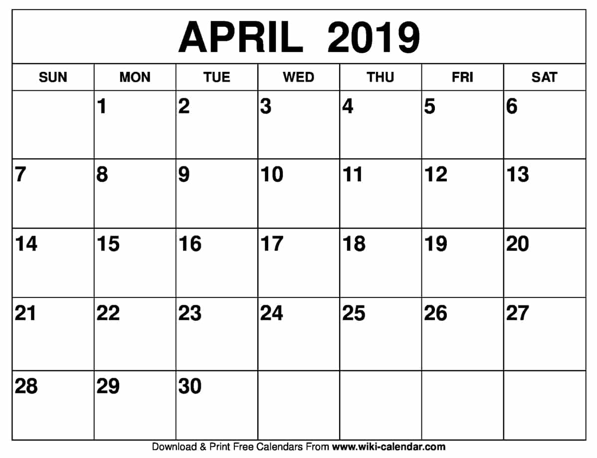 Fabulous image in april calender printable Obsessed image for april calender printable