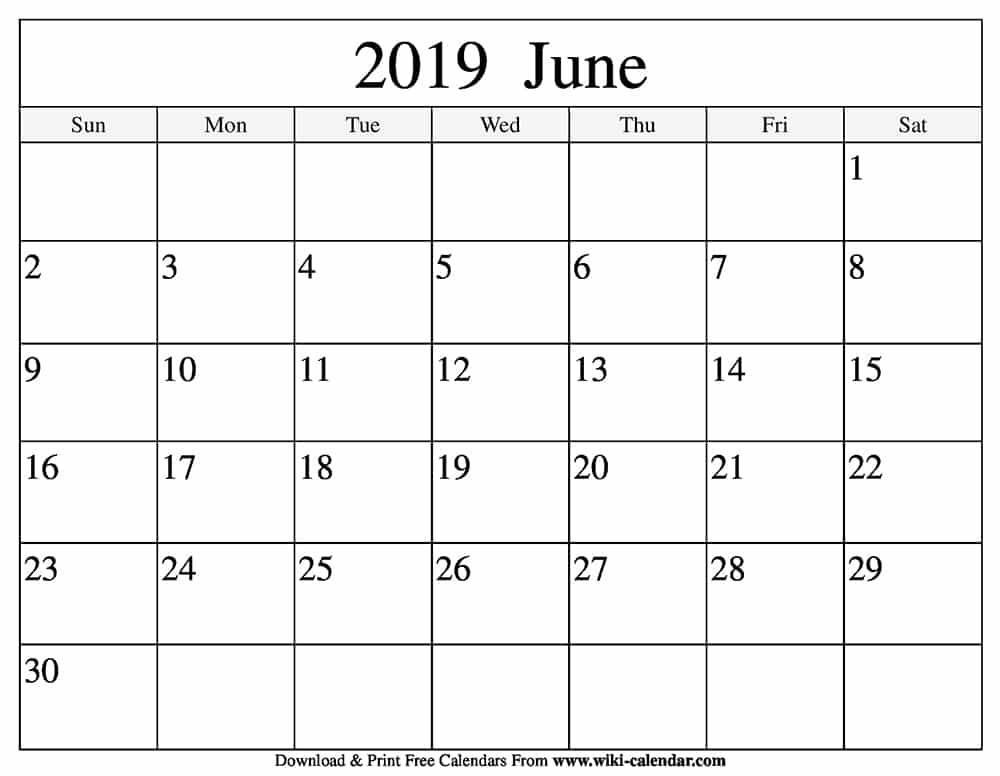 blank june 2019 calendar printable june calendar printable 2019
