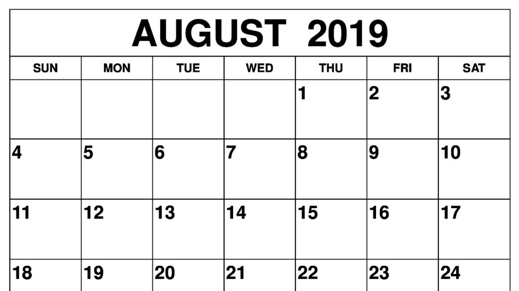 free printable august 2019 calendar august printable calendars