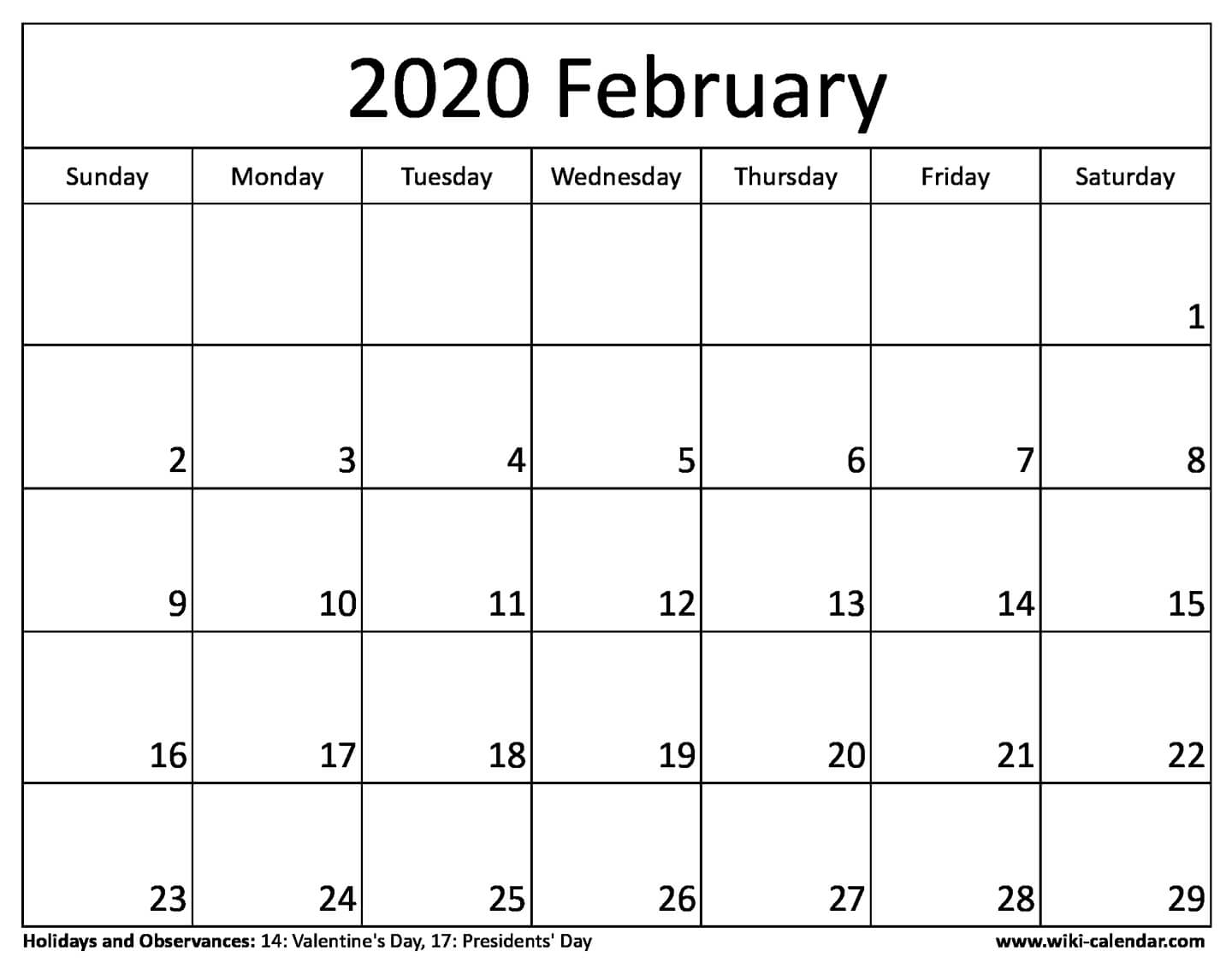 free printable february 2020 calendar free february 2020 calendar