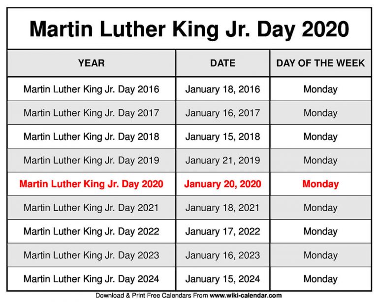 Free Printable January 2020 Calendar