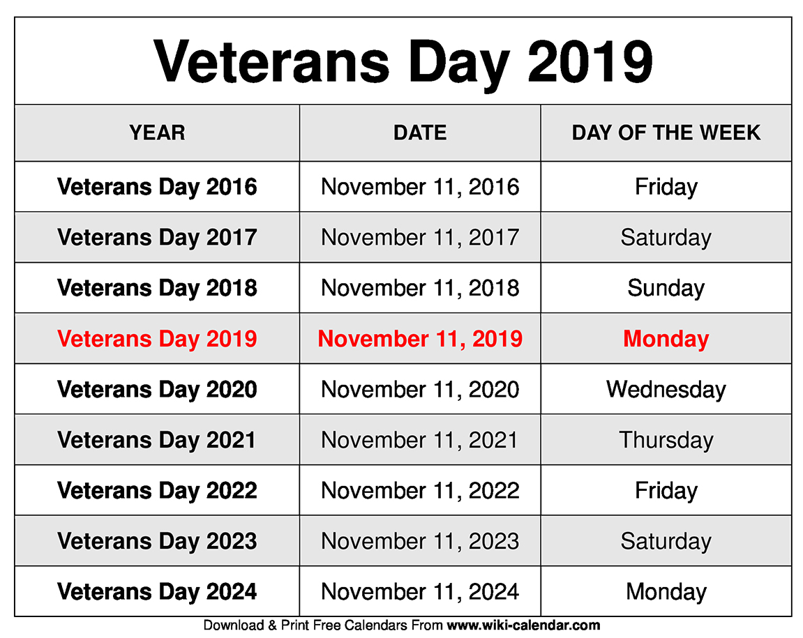 Free Printable November 2019 Calendar