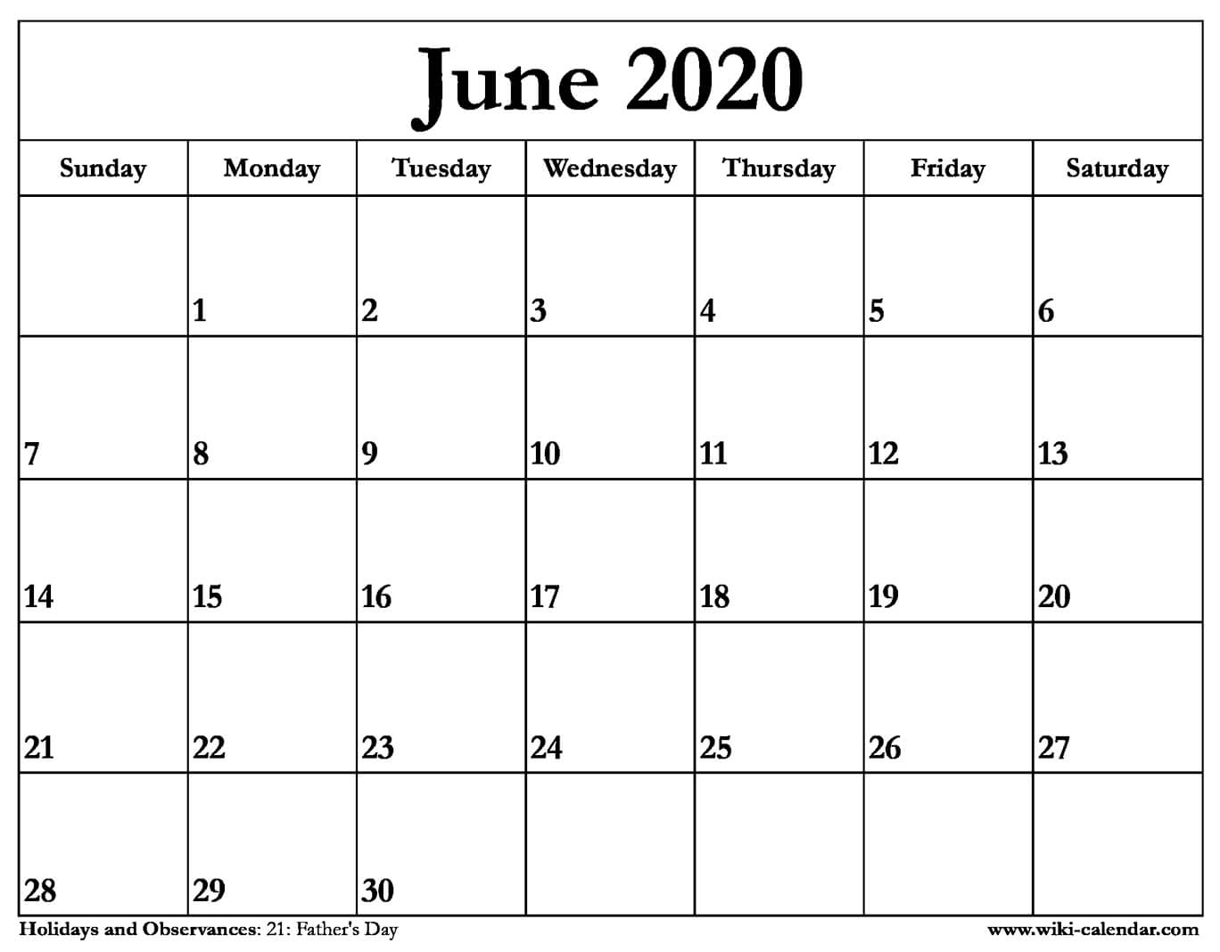 free printable june 2020 calendar printable june calander