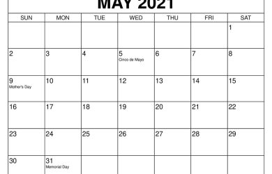 Featured image of post May 2021 Calendar Printable Wiki