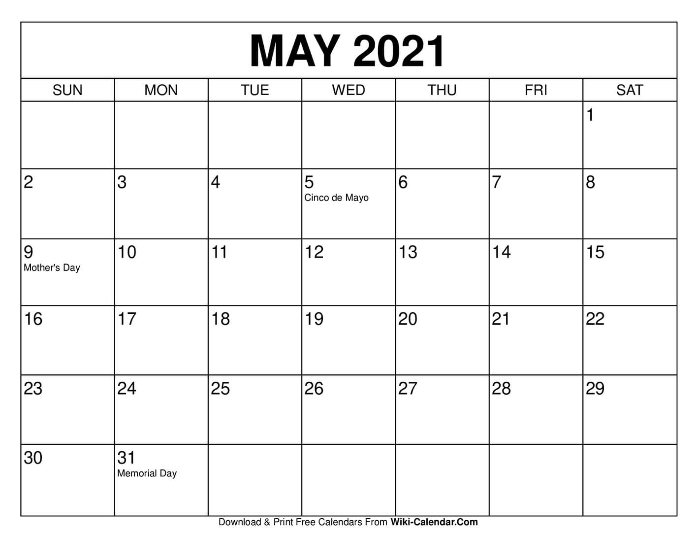 Get Calendar Printable April May 2021 Images