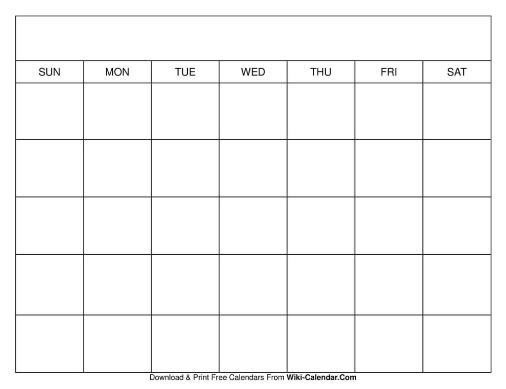 Blank Wiki Calendar Printable Calendar 2023