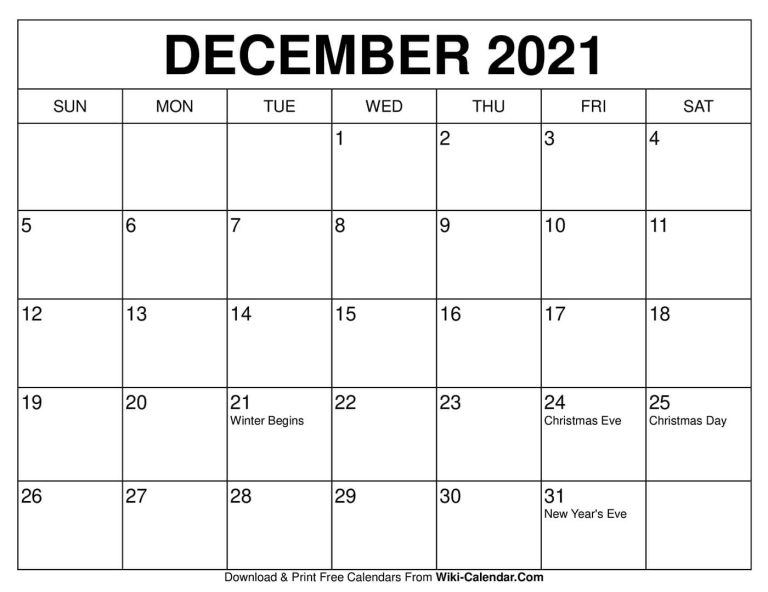 Free Printable December 2022 Calendars Wiki Calendar