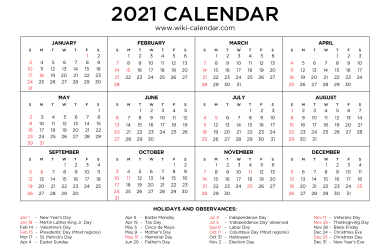 free printable 2021 monthly calendar wiki calendar