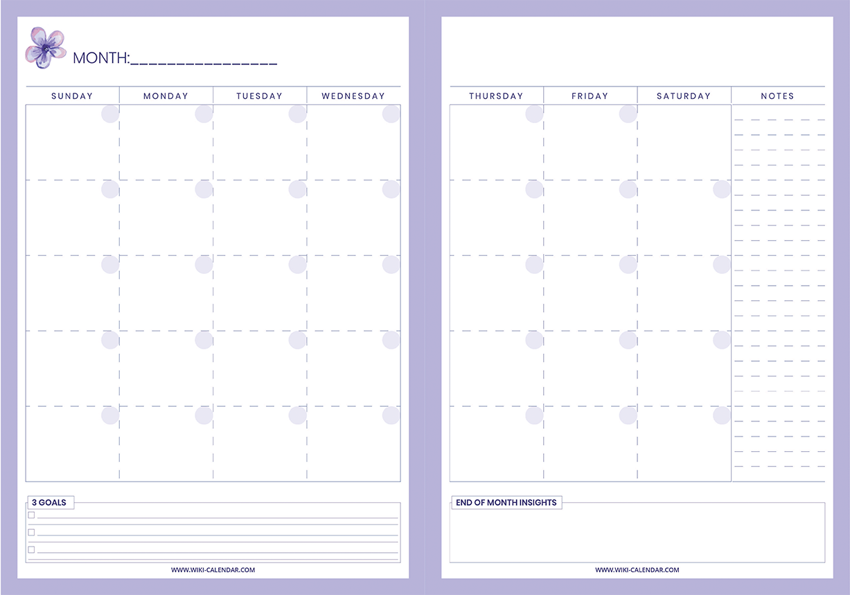 Free Printable Monthly Planner for 2021 Templates