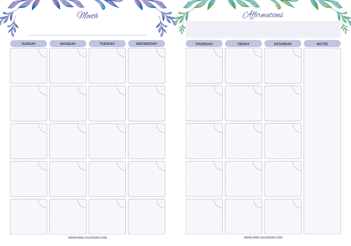 Free Printable Monthly Planner For 2021 Templates