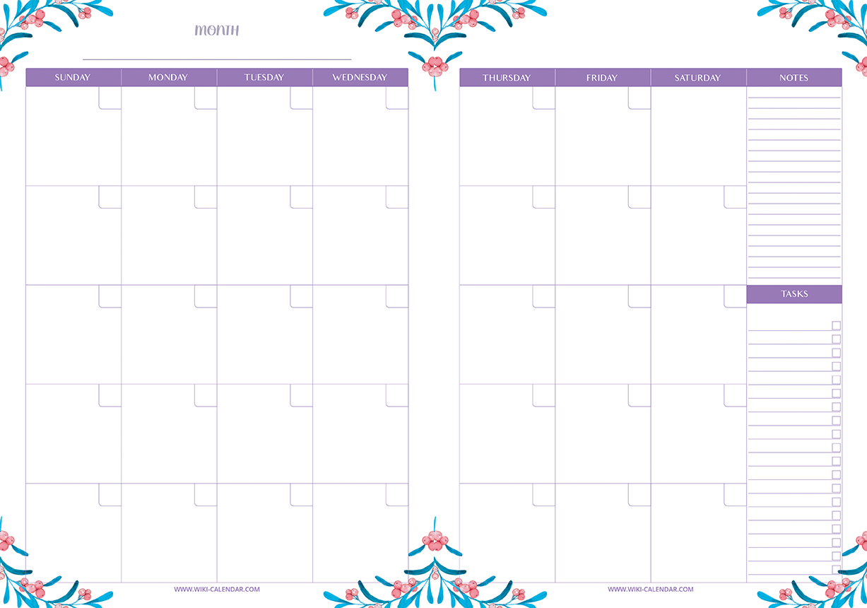 Free Printable Monthly Planner for 2021 Templates
