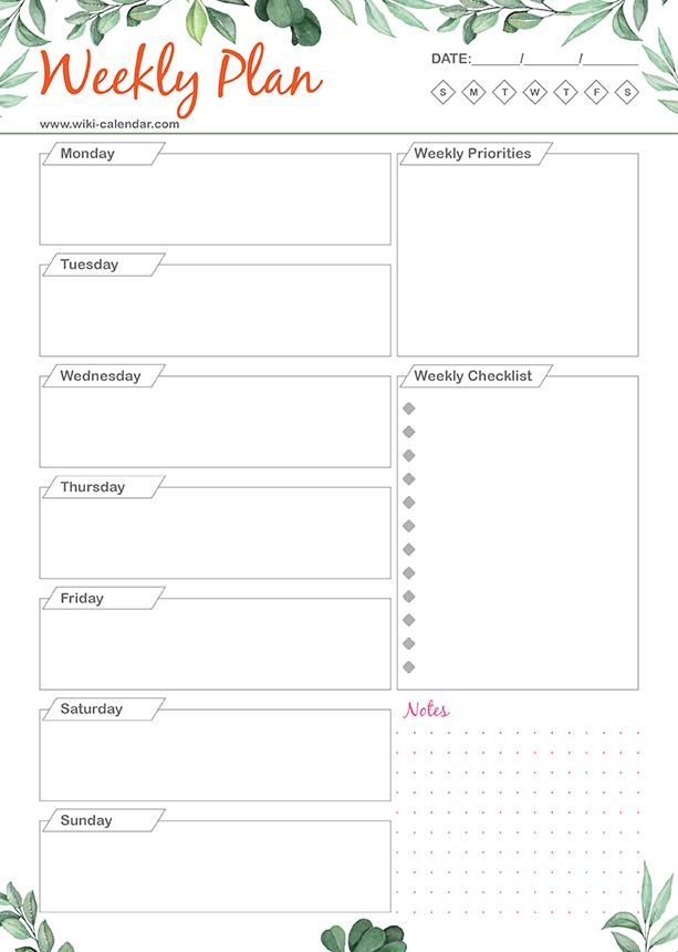 Free Printable Weekly Planner For 2021 Templates