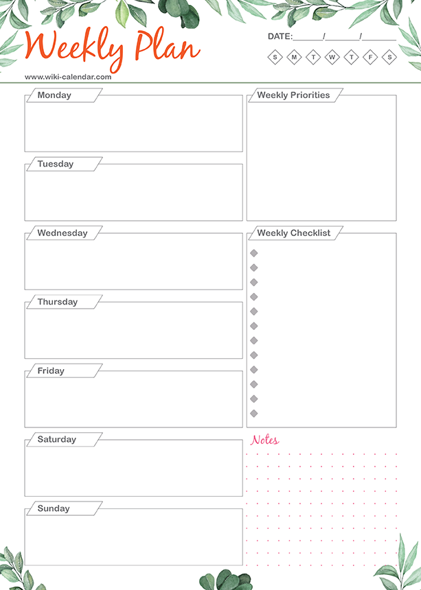 Free Printable Weekly Planner for 2021 Templates