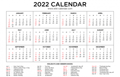 free printable 2022 year and month calendars wiki calendar