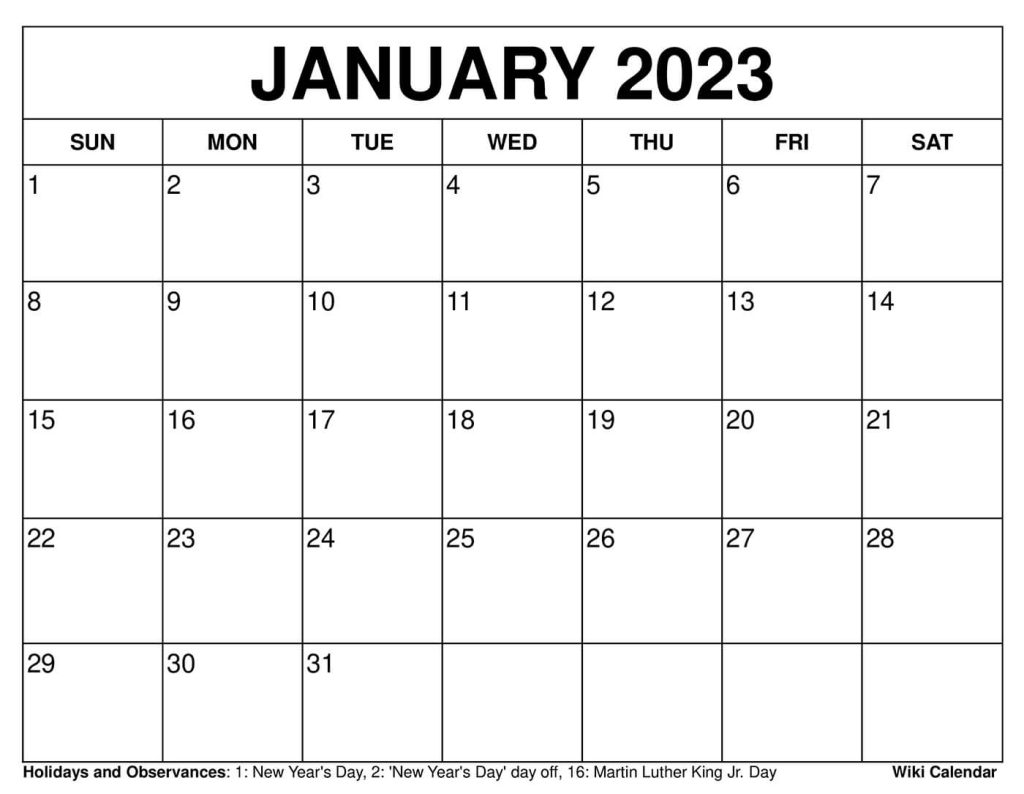 Free Printable January 2022 Calendars Wiki Calendar January 2023 Free Printable January 2022 Calendars Wiki Calendar January 2023