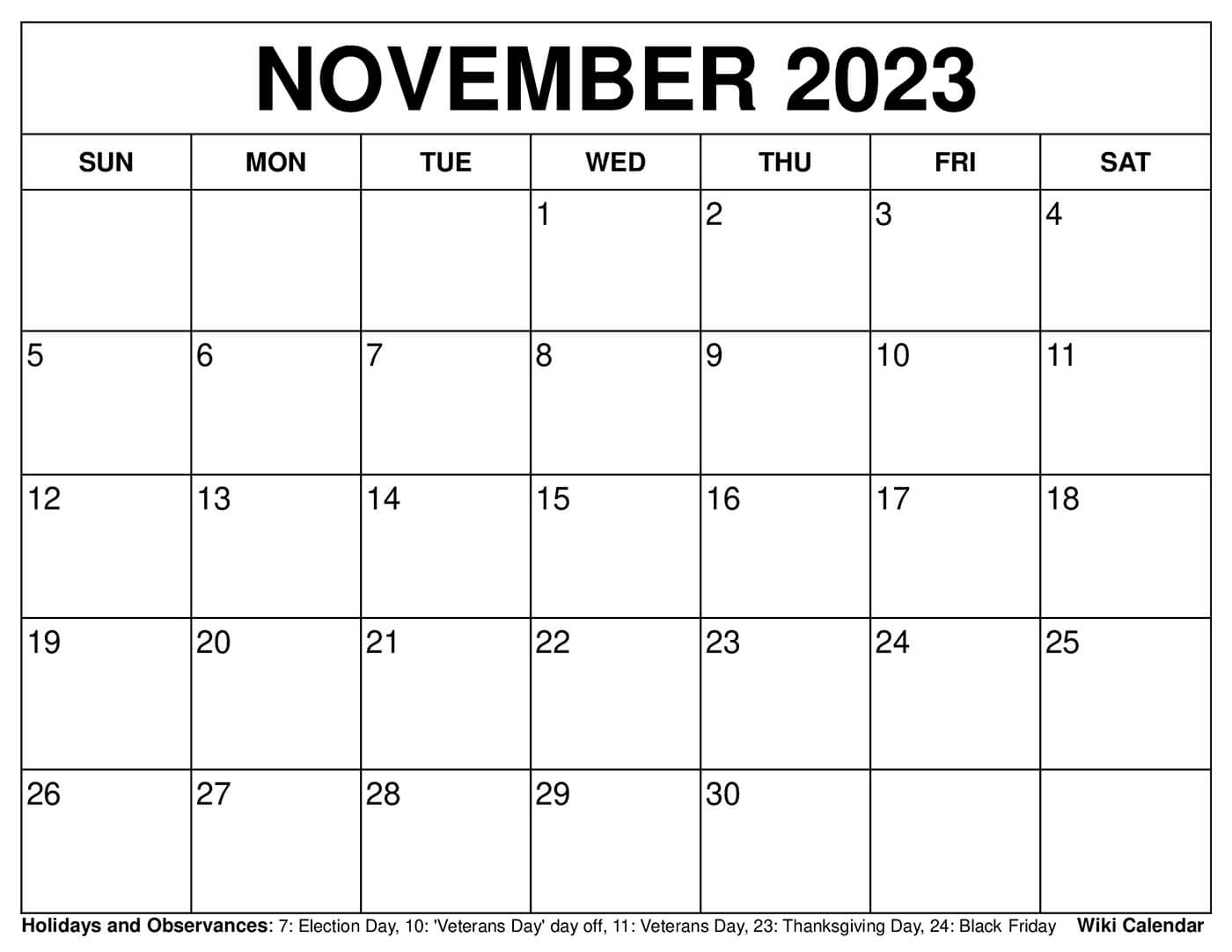November Calendar 2022 Printable Free Printable November 2022 Calendars - Wiki Calendar