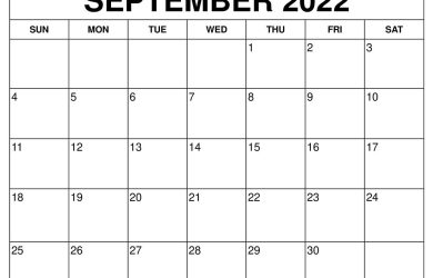 September 2022 Calendar