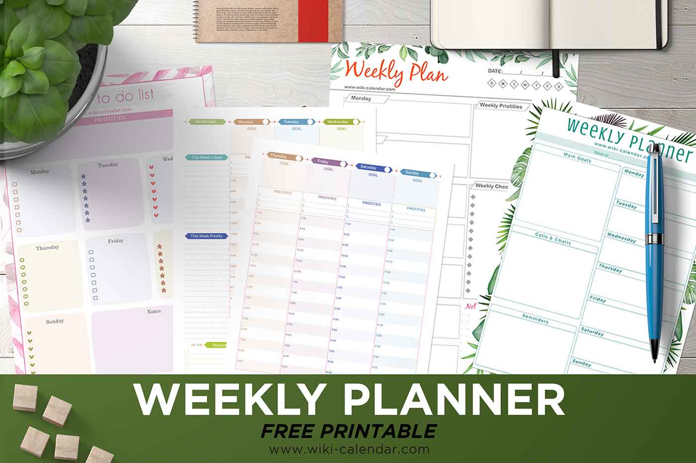 Weekly Planner Printable, Weekly Organizer Printable, Weekly