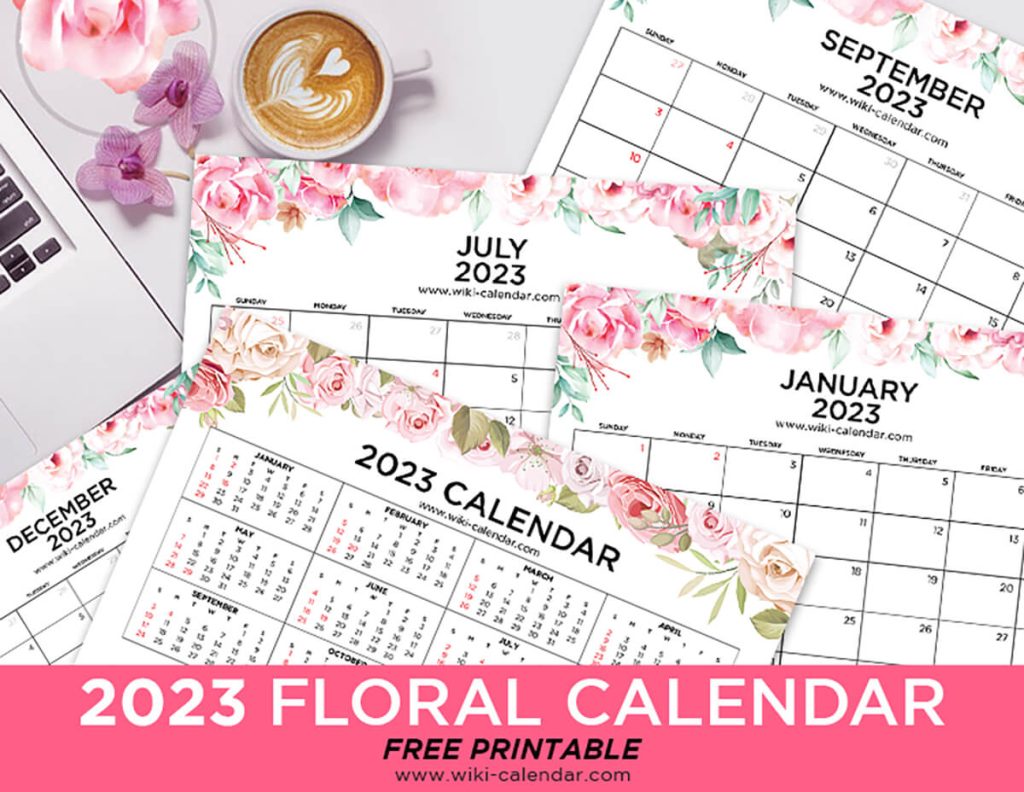 Free Printable Floral Calendar 2023 Wiki Calendar