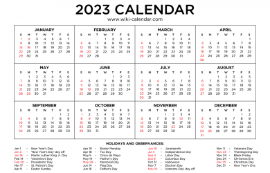 2023 Calendar