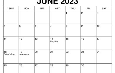 June 2023 Calendar