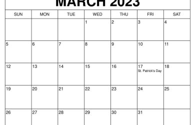 March 2023 Calendar