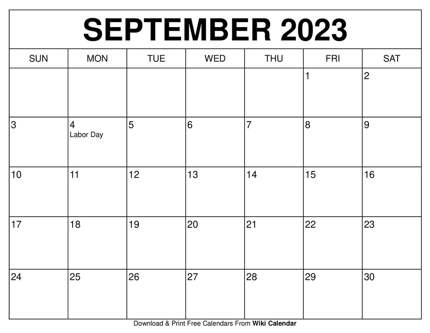 September Calendar 2022 Template