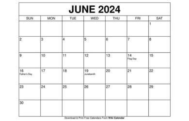 June 2024 Calendar