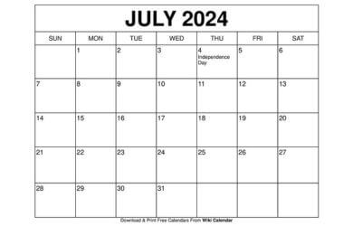 July 2024 Calendar