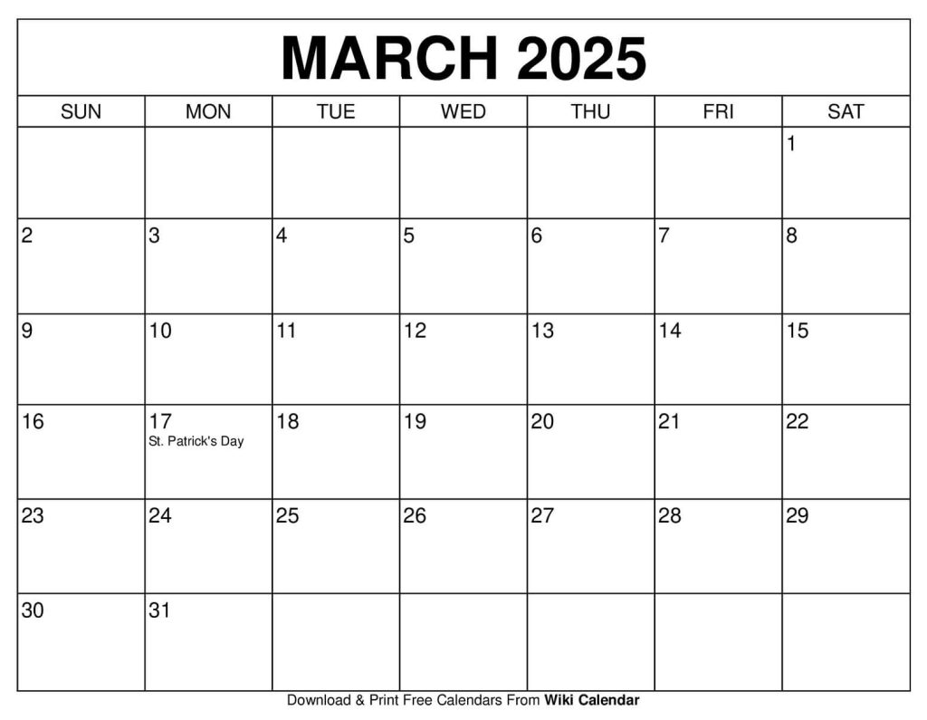 March 2025 Calendar