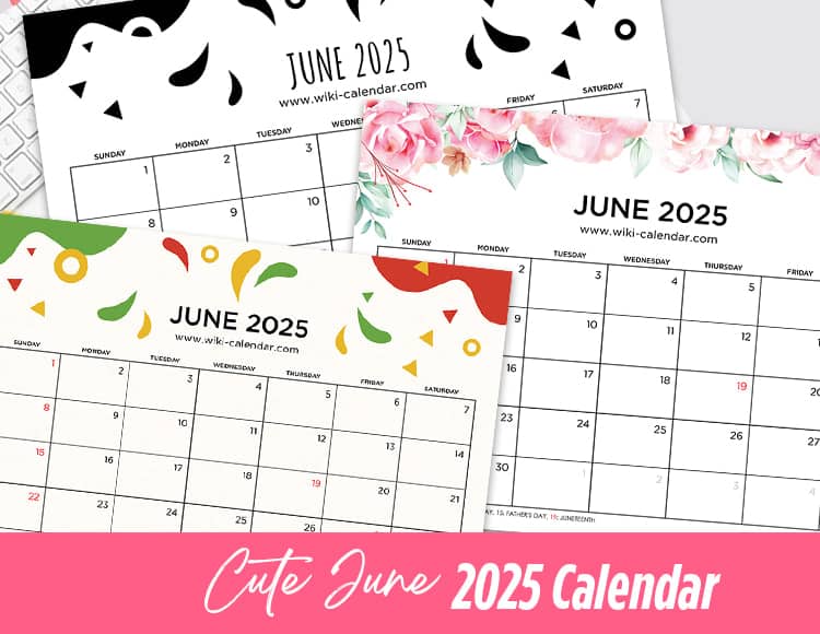 Cute June 2025 Calendar