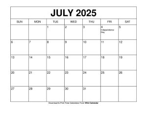 July 2025 Calendar - Printable Templates & More