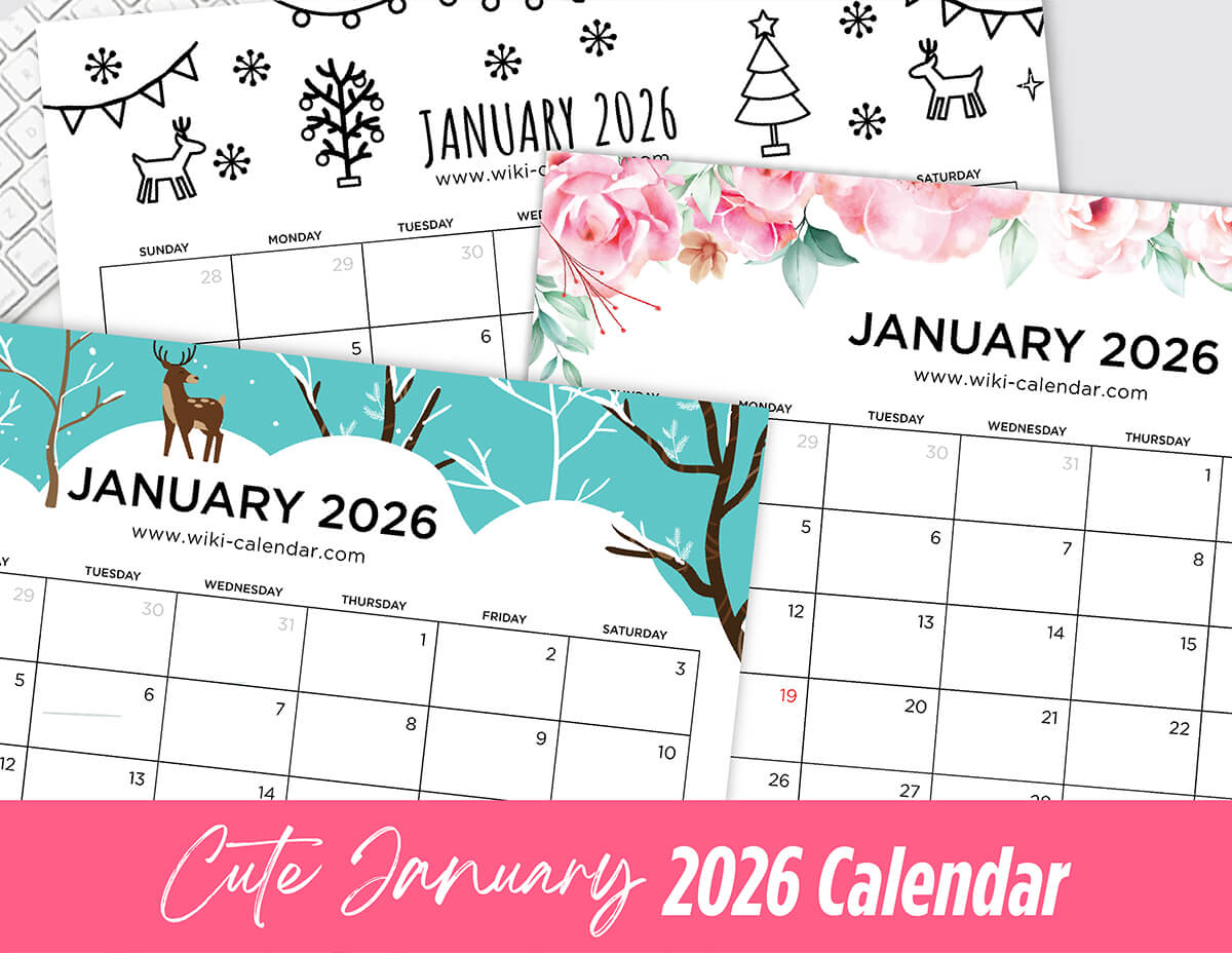 Cute January 2026 Calendar Cute January 2026 Calendar