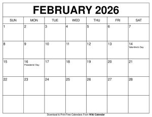 February 2026 Calendar