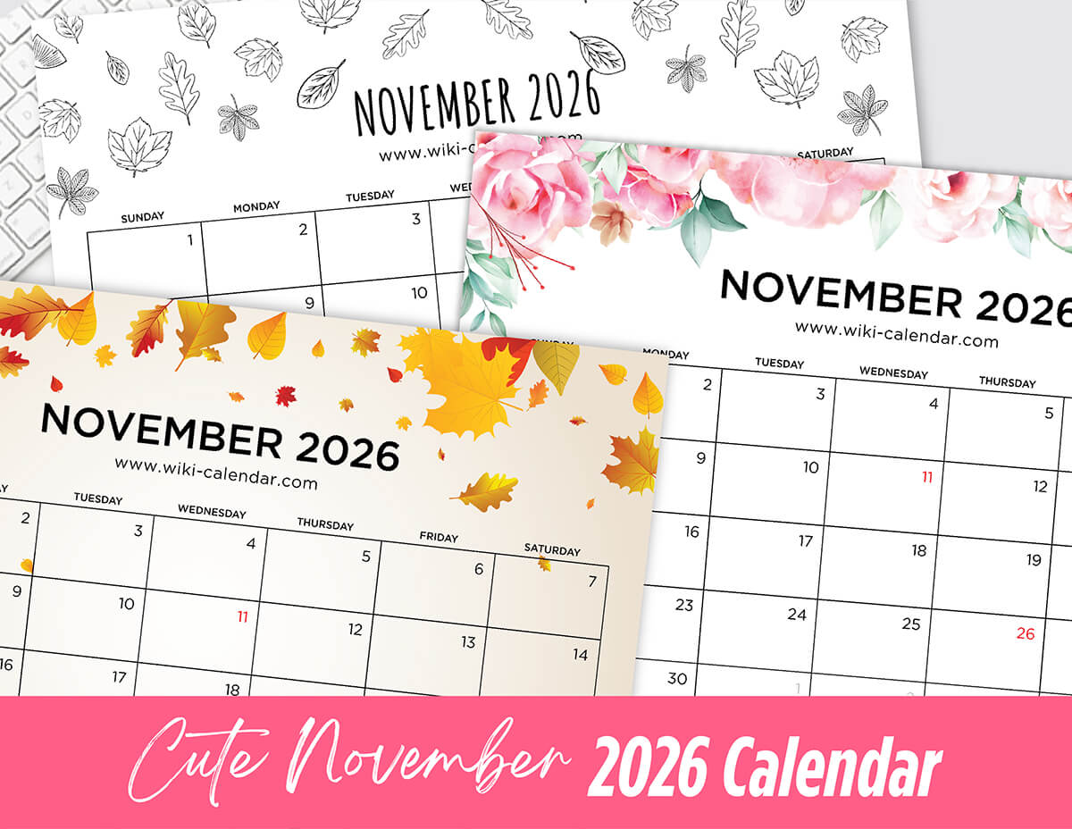 Cute November 2026 Calendar Cute November 2026 Calendar